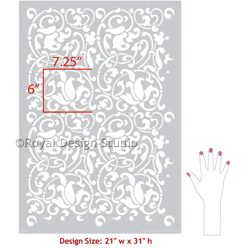 Jameela Vine Moroccan Wall Stencil