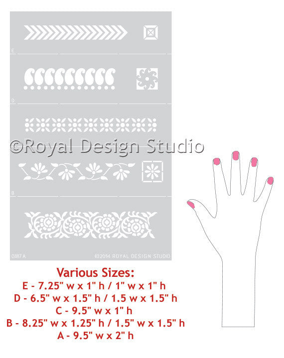 Sari Border Series Indian Furniture Stencil