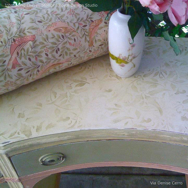 Interlacing Leaves Allover Stencil