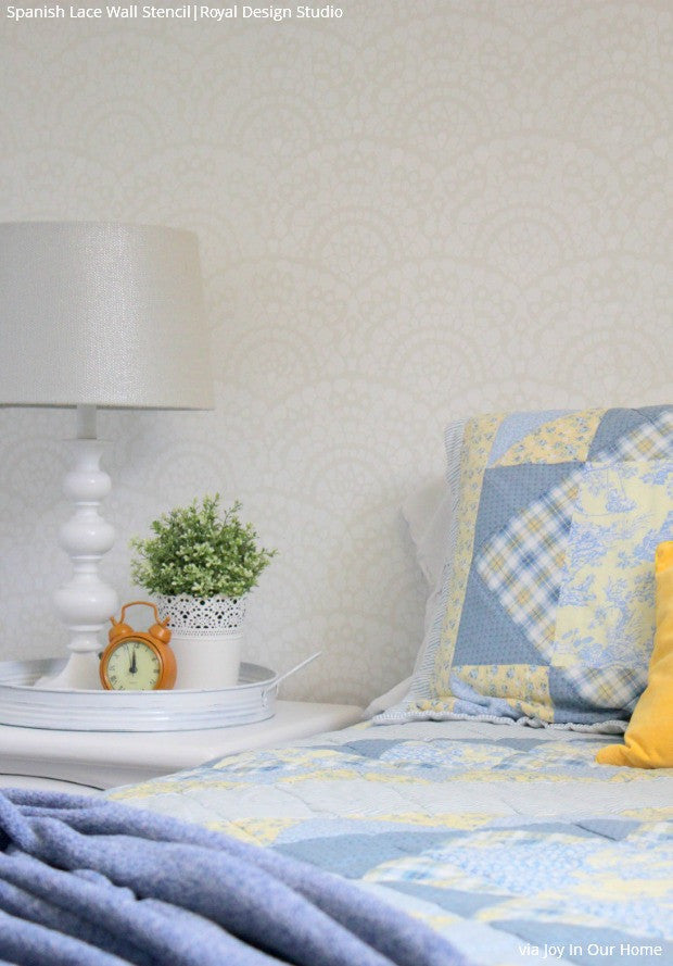 Spanish Lace Scallop Wall Stencil