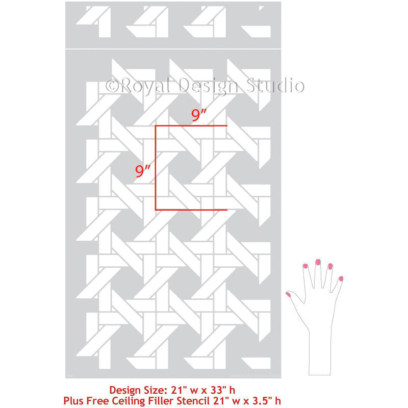 Interwoven Basketweave Wall Stencil