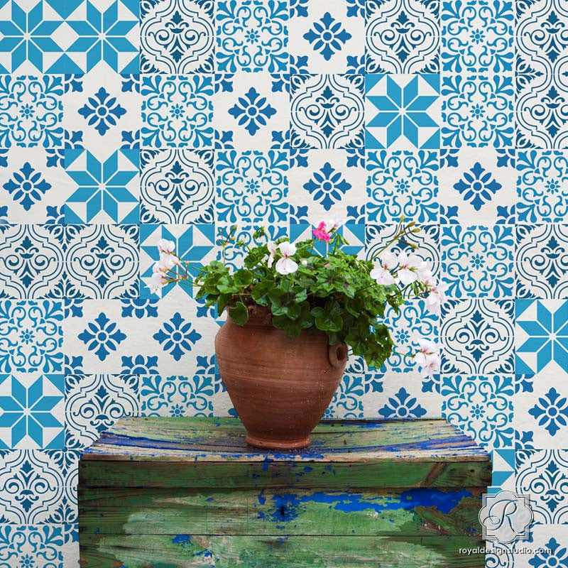 Mediterranean Tile Stencil Set
