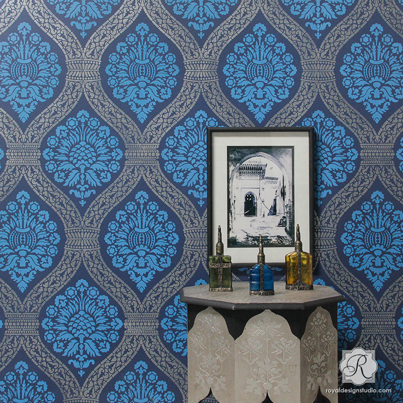 Macedonia Damask Wall Stencil