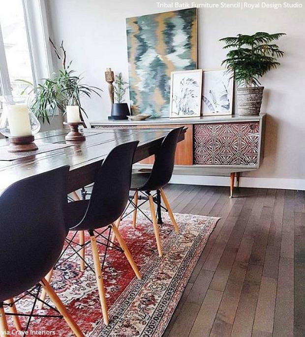 Tribal Batik Furniture Stencil