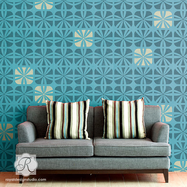 Kinetic Floral Wall Stencil
