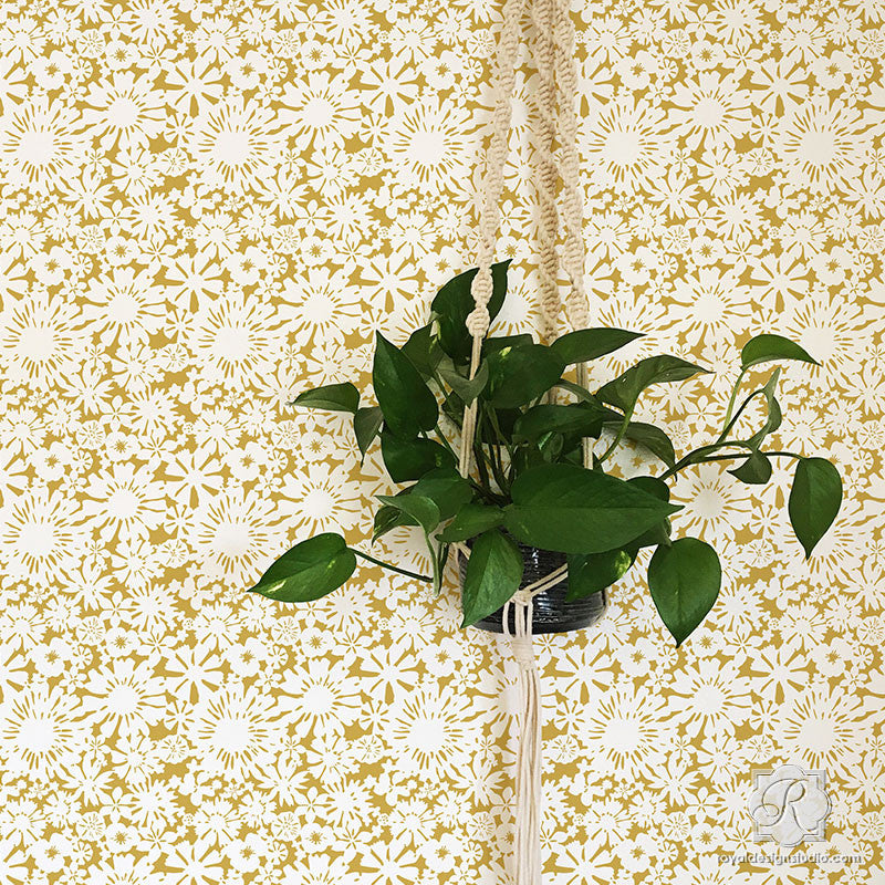 Floral Fireworks Craft Stencil