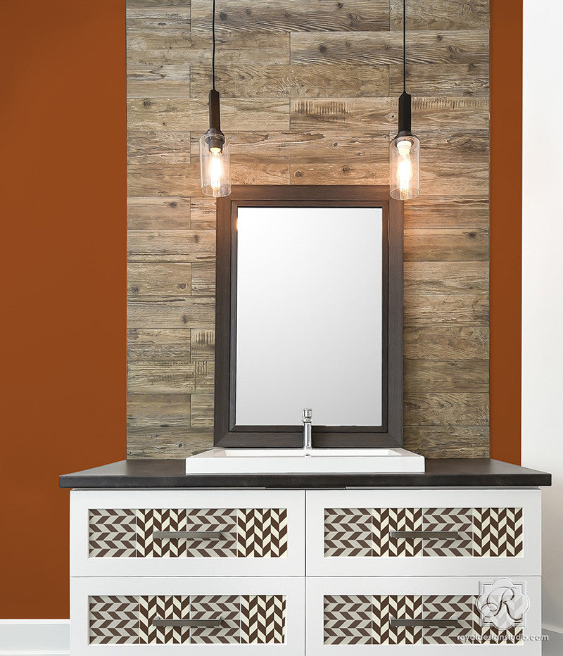 Herringbone Pattern Craft Stencil