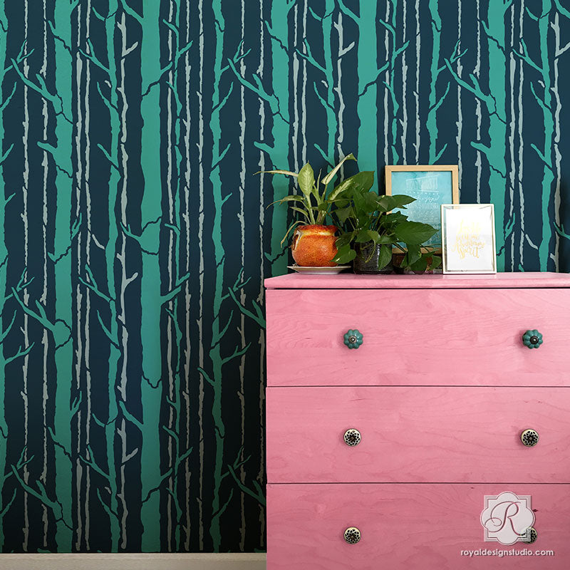 Timber Tree Bonnie Christine Wall Stencil