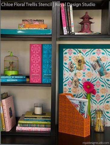 Chloe Floral Trellis Furniture Stencil