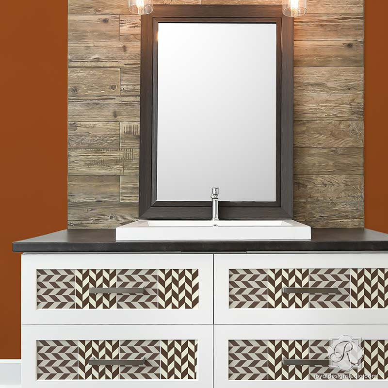 Herringbone Pattern Craft Stencil