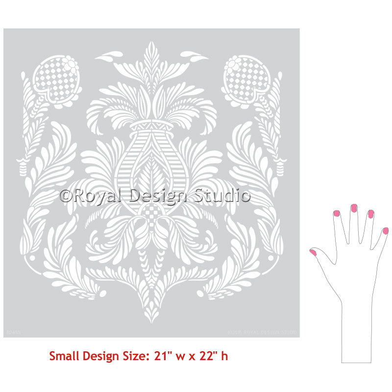 Isle of Palms Damask Wall Stencil