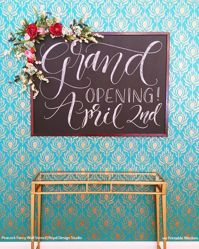 Peacock Fancy Wall Stencil