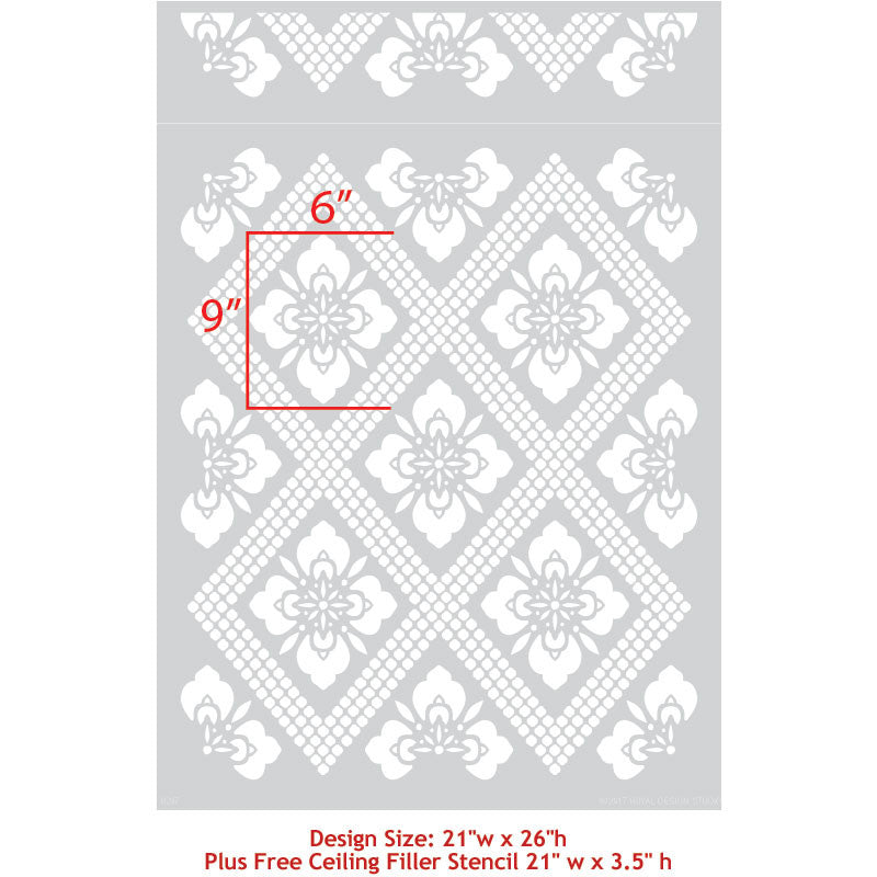 Hana Trellis Wall Stencil