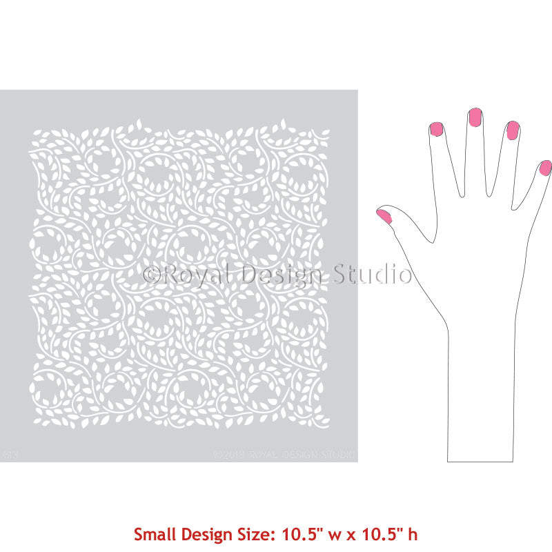Lacy Leaves Furniture Stencil
