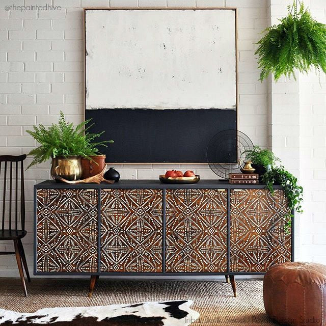 Tribal Batik Furniture Stencil