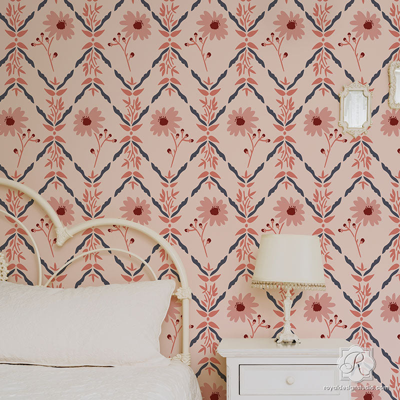 Floriculture Flower Bonnie Christine Wall Stencil