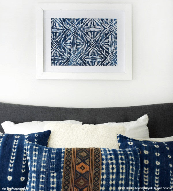 Tribal Batik Furniture Stencil