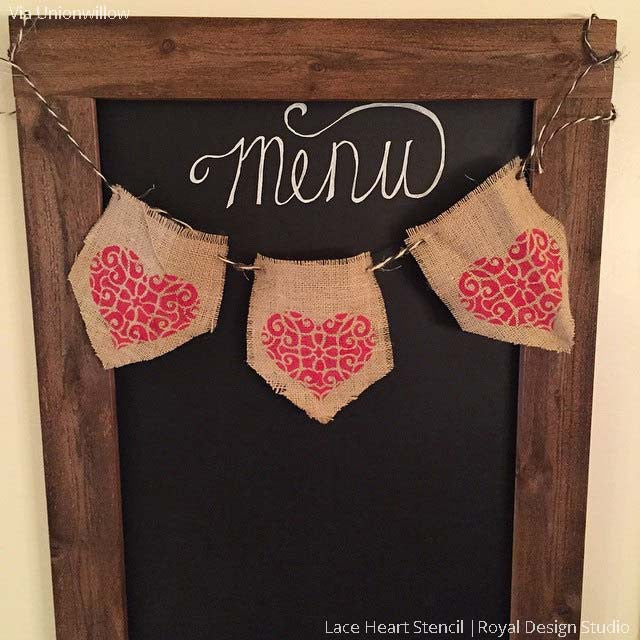 Lace Heart Wall Stencil