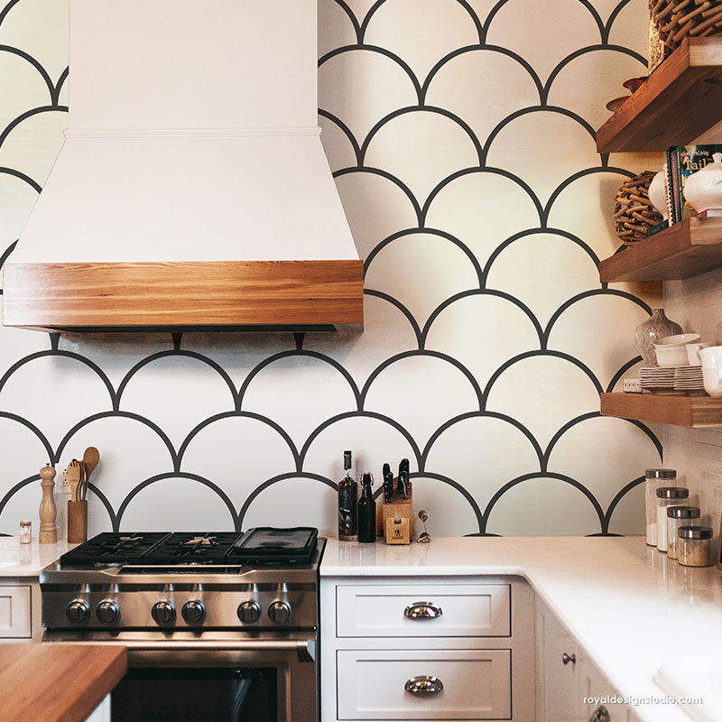 Upscaled Moroccan Scallops Stencil