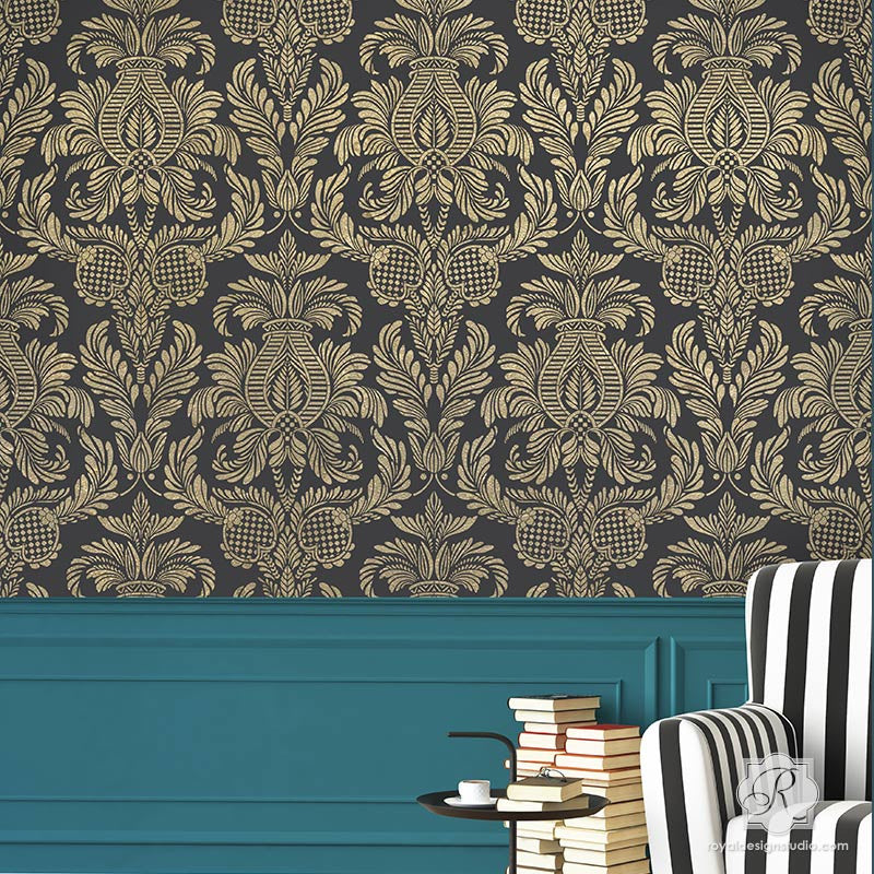 Isle of Palms Damask Wall Stencil