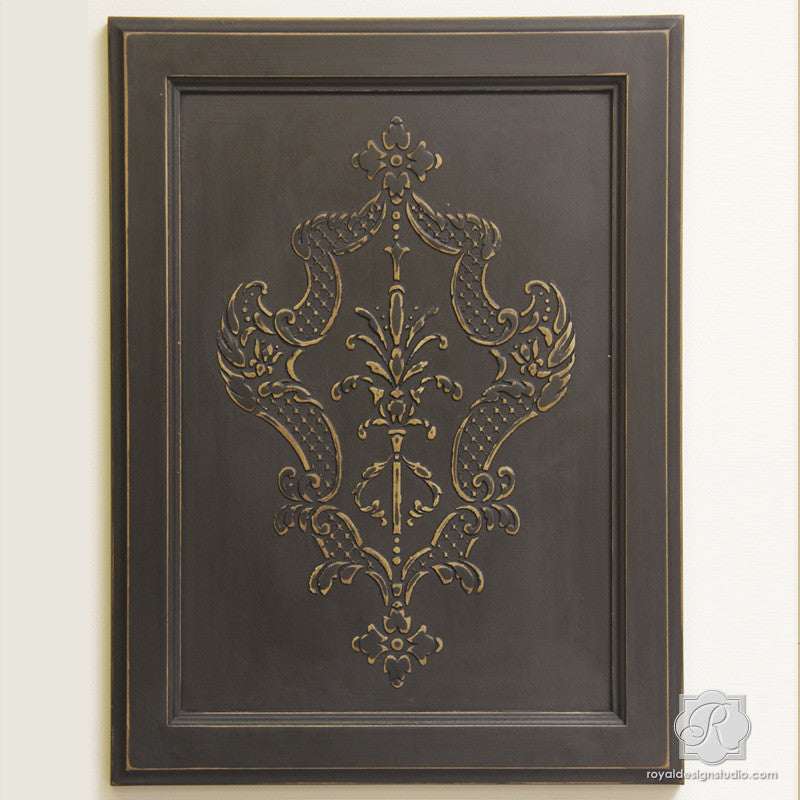 Villa Alison Woolley Damask Furniture Stencil