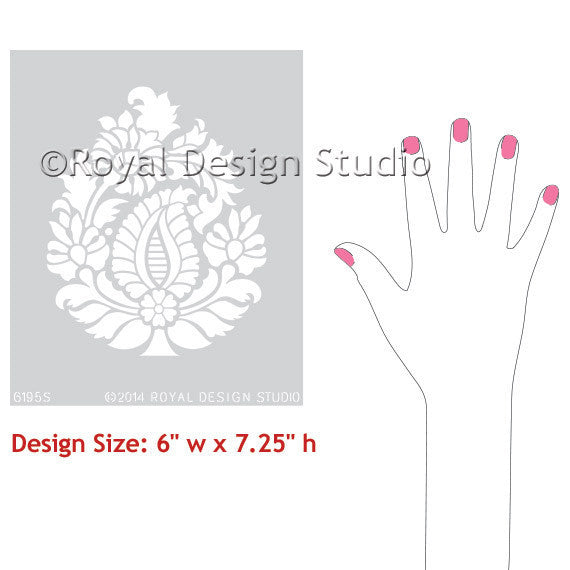 Rani Paisley Motif Indian Furniture Stencil