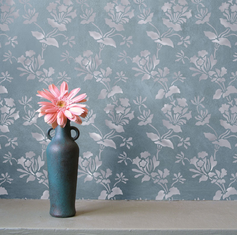 Allover Bellflower Floral & Vine Stencil