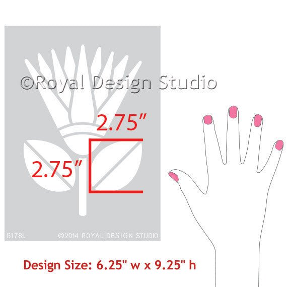African Protea Flower Wall Art Stencil