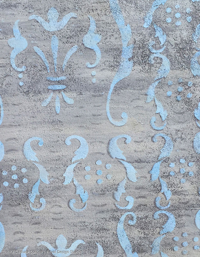 Trinita Alison Woolley Damask Wall Stencil